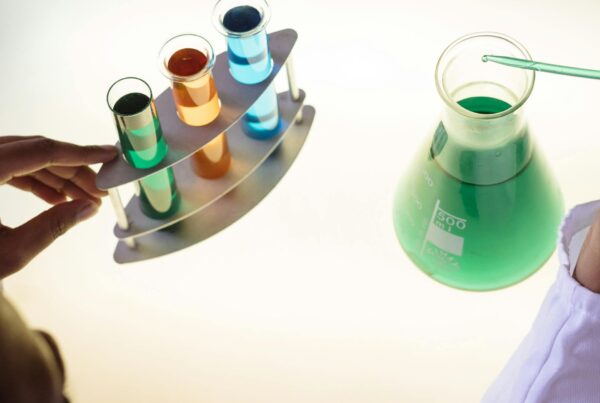 technician testing chemicals